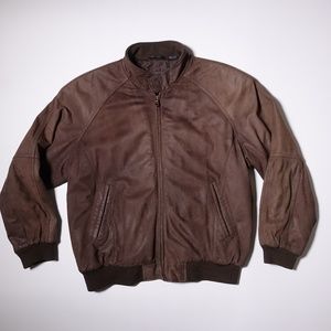 Vintage Members Only Leather Jacket - Size Large